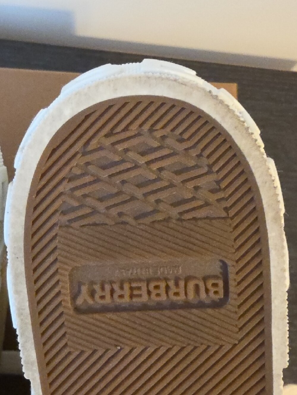 Burberry Beige Canvas Check Low-Top Sneakers with White Accents - Picture 11 of 14